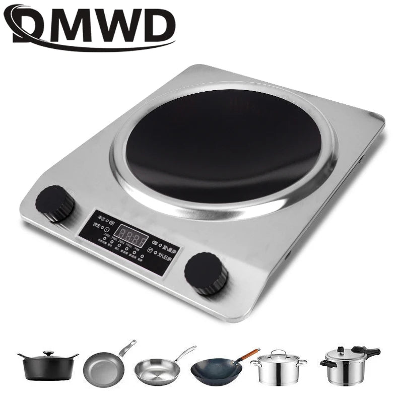 Electric Induction Cooker Waterproof 4500W High Power Concave Stove Hotpot Cooker Intelligent Home Commercial Hot Pot Cookware