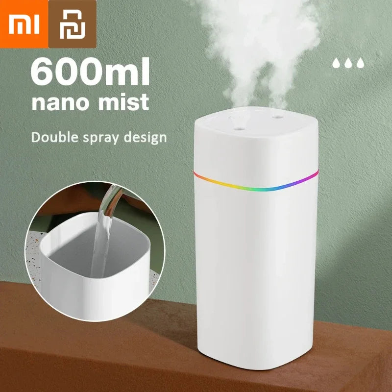 Xiaomi Youpin Air Humidifier Double Spray Port Essential Oil Aromatherapy Humidifier Mute Atomizer Colorful Lights For Home Car