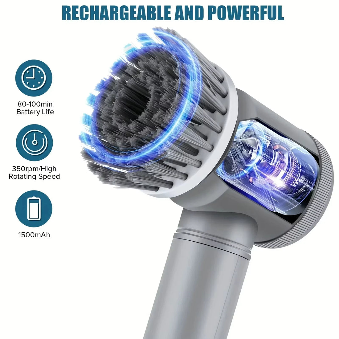 Xiaomi MIJIA Electric Scrubber Spin Cleaning Brush Power Scrubber With 6Replaceable Brush Heads Electric Cleaning Brush Bathroom