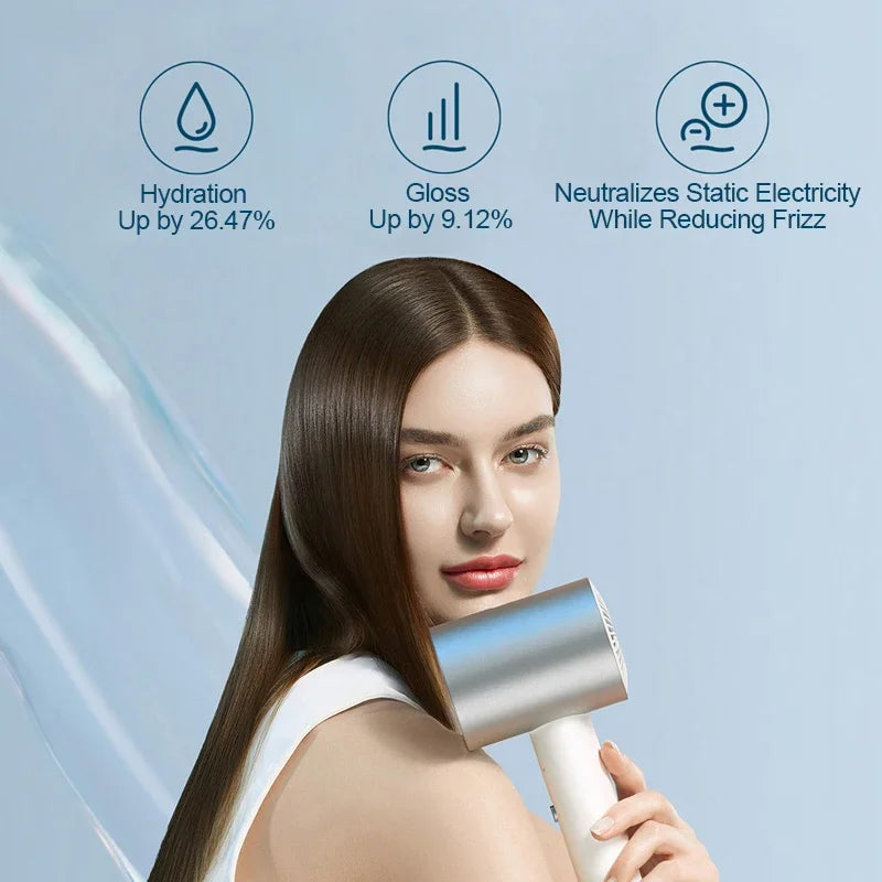 XIAOMI MIJIA H500 Water Ion Hair Dryer Professional Blow Hair Dryer Negative Ionic Blower Electric Dryer Diffuser Quick Dry Hair