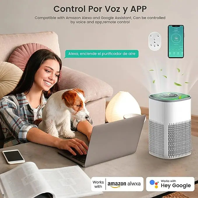 Mi APP Smart Air Purifier Tuya Alexa Remote Control Ozone Genrator HEPA Composite Filter Disinfection Machine For Home Purificad