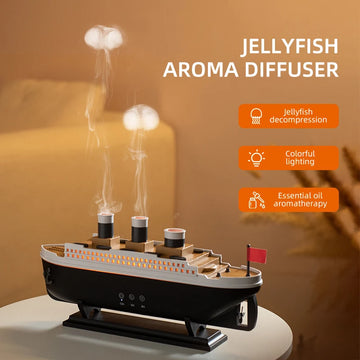 Luxury Ocean Liner Electric Aroma Air Humidifier Cruise Ship Model Aromatherapy Diffuser for Home Room Decorate Home Appliances