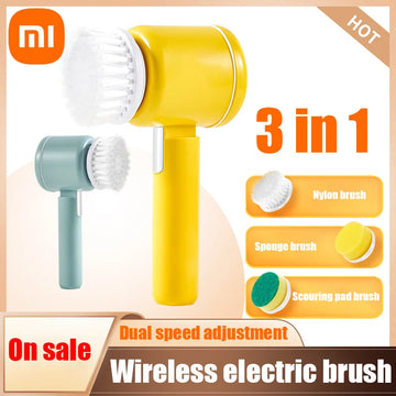 Xiaomi MIJIA Electric Scrubber Spin Cleaning Brush Power Scrubber With 3Replaceable Brush Heads Electric Cleaning Brush Bathroom