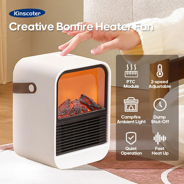 Fireplace Electric Heater Portable Desktop Heating Stove Radiator with 3D LED Flame for Indoor Home Office Room Festival Gifts