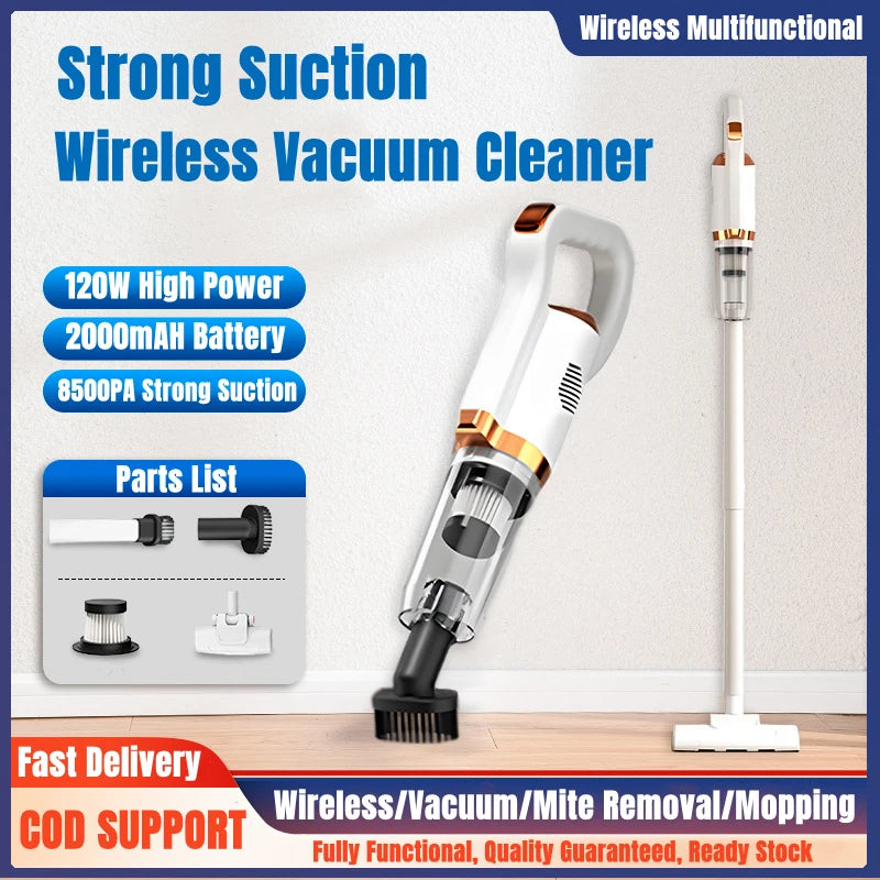 Handheld Wireless Vacuum Cleaner Electric Sweeper 8500Pa 120W Powerful Cordless Home Car Remove Mites Dust Cleaner