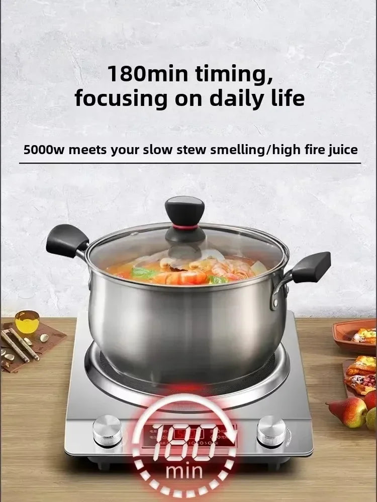 5000W induction cooker Commercial. Concave design. Intelligent timing.High-power induction cooker. home induction cooktop 220V