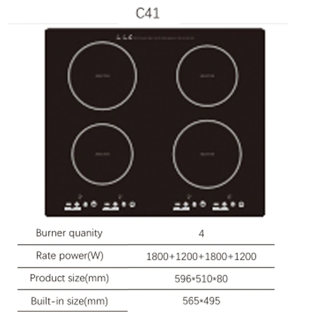 Commercial Four-head Induction Cooker Electric Cooker Integrated Embedded Cooktop Induction Stove High Power Hob