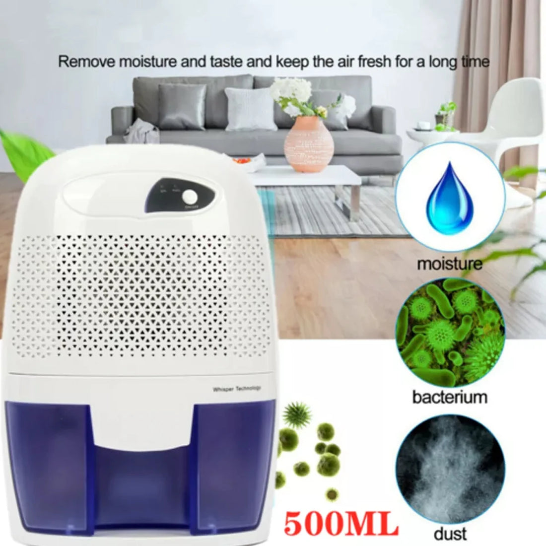 DC9V Electric Household Dehumidifier Air Dryer Moisture Absorber With 500ML Water Tank, Auto Off For Small Room Deshumidificador