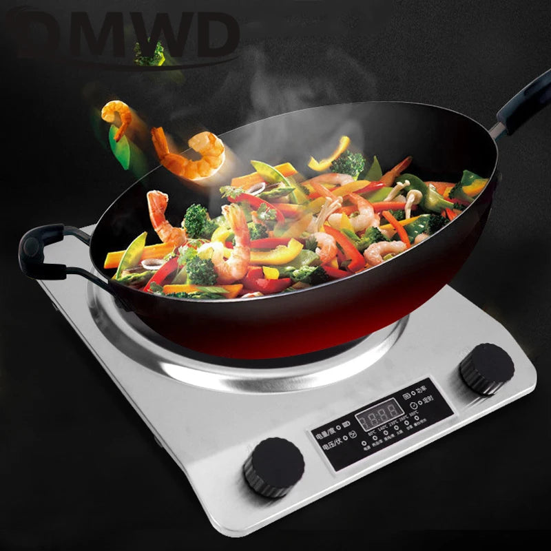 Electric Induction Cooker Waterproof 4500W High Power Concave Stove Hotpot Cooker Intelligent Home Commercial Hot Pot Cookware