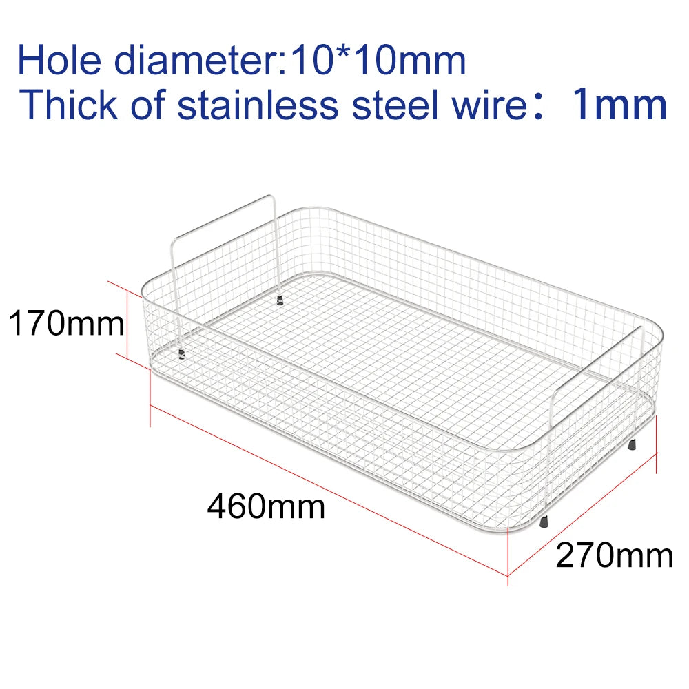 Granbo SUS304 Cleaning Basket 1-30L Capacity Ultrasonic Cleaner Baskets Vegetable Washing Basket