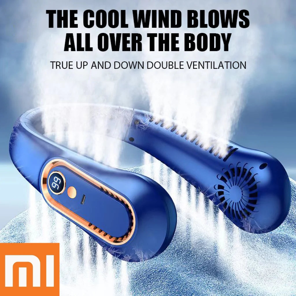 Xiaomi Neck Fan Digital Display Power ventilador Bladeless Neckband Fan Portable Mini Air Cooler USB Rechargeable Electric Fans