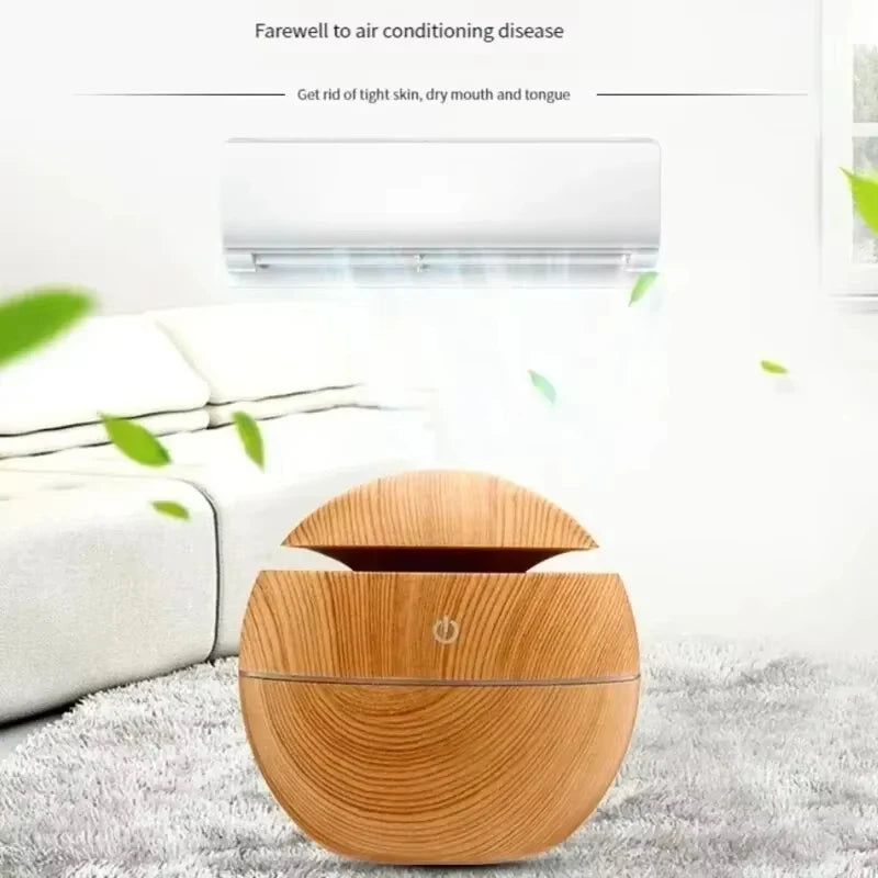 Xiaomi USB Ultrasonic Cool Mist Sprayer Essential Oil Fragrance Mini Home Wood Grain Air Humidifier Electric Air Aroma Diffuser