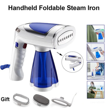 1600W Handheld Steamer for Clothes Portable Foldable Travel Steam Iron Garment Steamer Multiple Use 110V-240V 3 Speed Adjustable