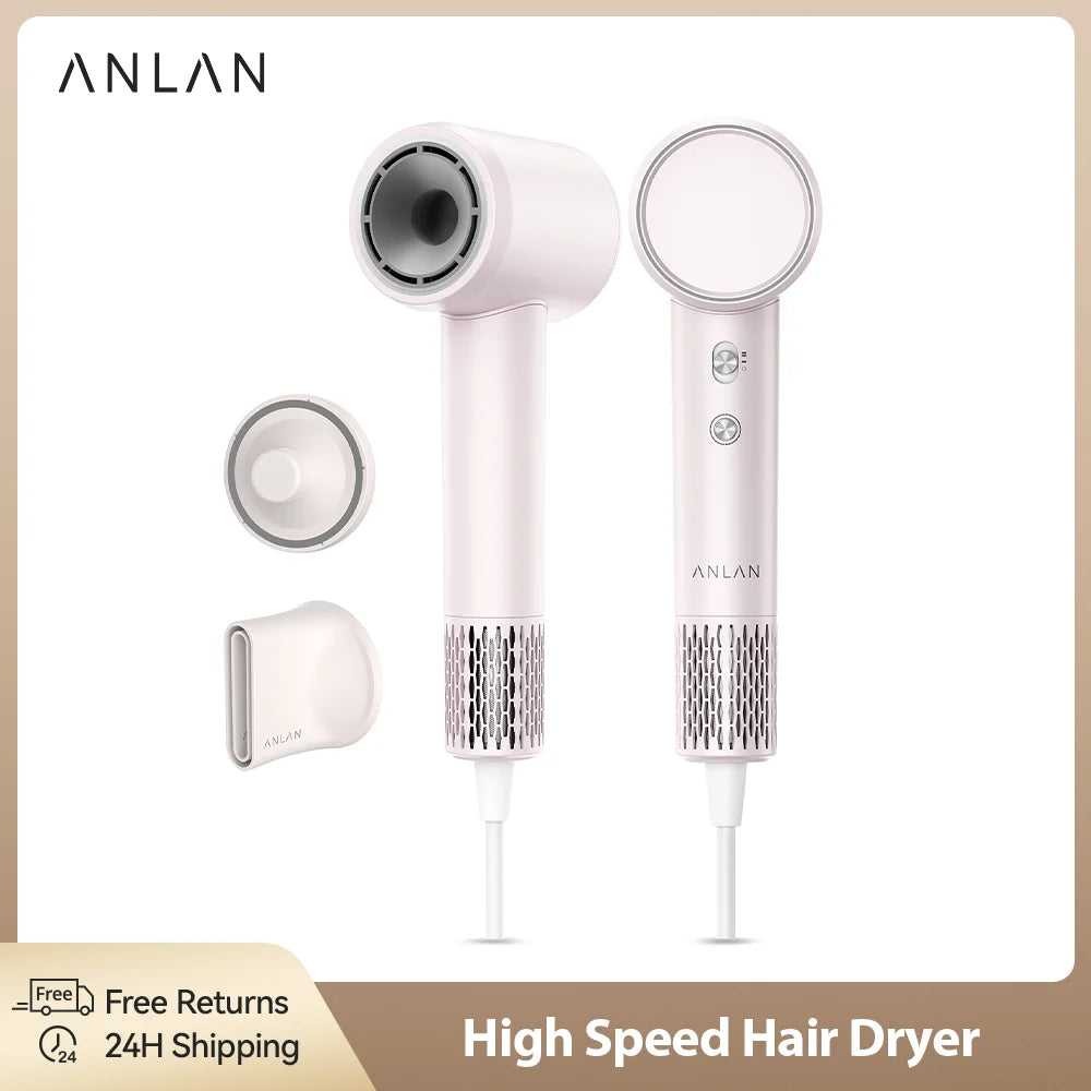 ANLAN High Speed Hair Dryer Fast Drying Low Noise Negative Ionic 120000 RPM Motor Professional Hair Care Magnetic Nozzle Dryer