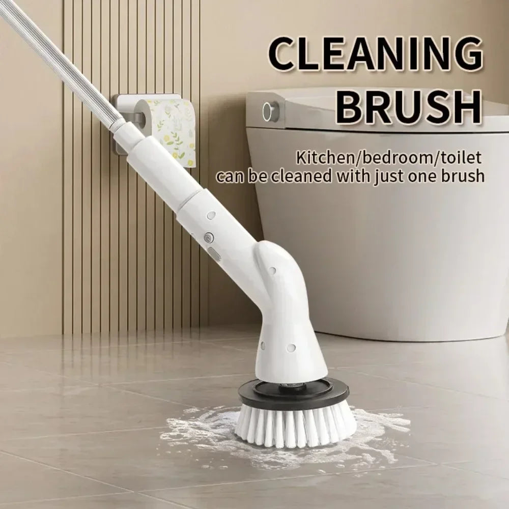 6-in-1 Wireless Electric Cleaning Brush Cordless Electric Rotary Cleaning Brush Shower Cleaning Brush Scrubber Kitchen Bathroom