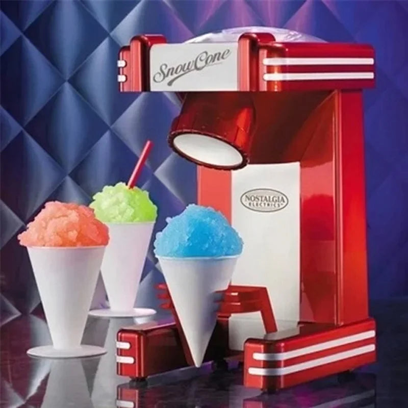 3kg/min Nostalgia Ice Crusher Household Electric Snowflake Metal Shaved Ice Machine Slush Machine Freezer Snow Ice Machine