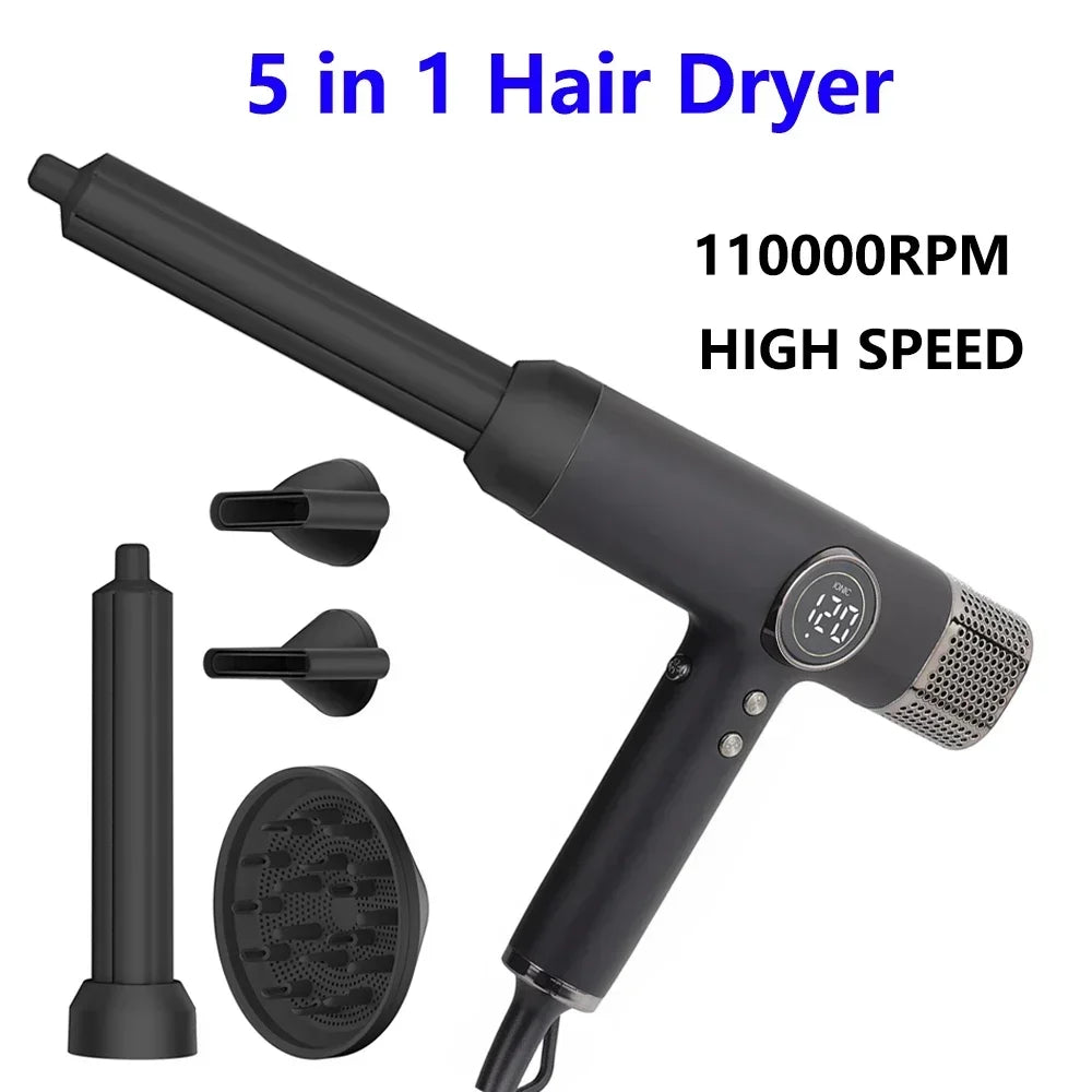 Professional 110000rpm Brushless Hair Dryer Negative Ions Blow Dryer Super Powerful Wind Lownoise Salon 1600W Electric Blower