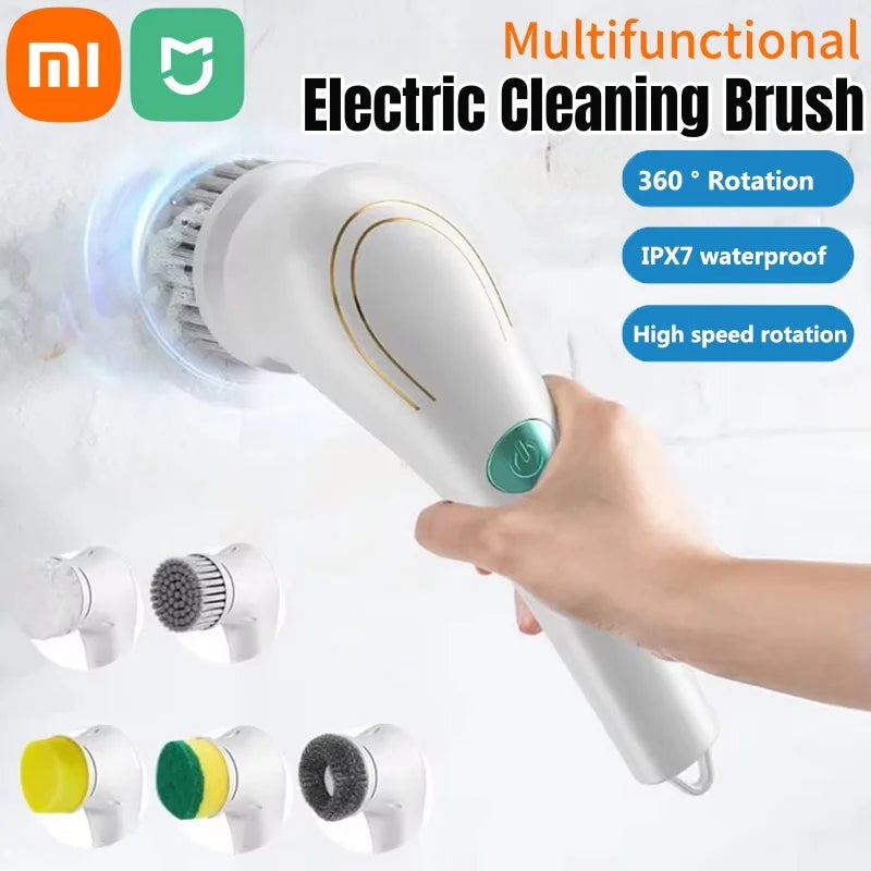 Xiaomi 5-in-1 Electric Cleaning Brush Multifunctional Handheld Wireless Cleaning USB Rechargeable Bathroom Kitchen Clean Tool