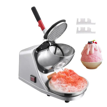 New Ice Crusher Prevent Splash Electric Double Blades Snow Cone Maker 2200RPM Shaved Ice Machine Home And Commercial Ice Crusher