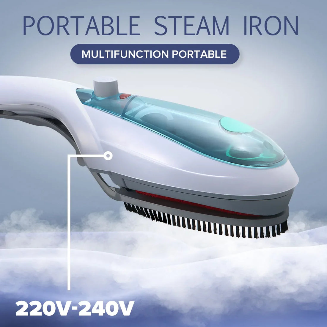 EU Plug 220-240V Handheld Garment Steamer Brush Portable Steam Iron Fabric Steam Brush Laundry Clothes Generator Ironing Steamer