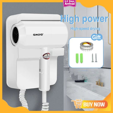 110V/220V Wall Mounted Hair Dryer Hotel Bathroom Hair Dryers Professional Constant Temperature Dryer with Holder Base