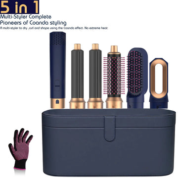 5 in 1 Hair Dryer Brush Multifunctional Hot Air Brush Wrap Negative Ion Hair Dryer Style With Curling Straightener Nozzles