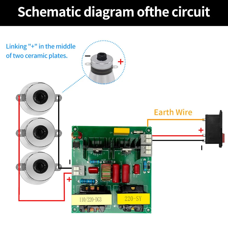 FanYingSonic Ultrasonic Cleaner 40KHz 50-150W PCB Driver Boards Circuit Board Kit With Transducer For Car Washer Washing Machine