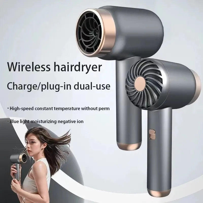 Powerful Wireless Charging Portable USB Rechargeable Hair Dryer High-Power Home Quick-Dry Hair Salon Travel Blow Dryer Cordless