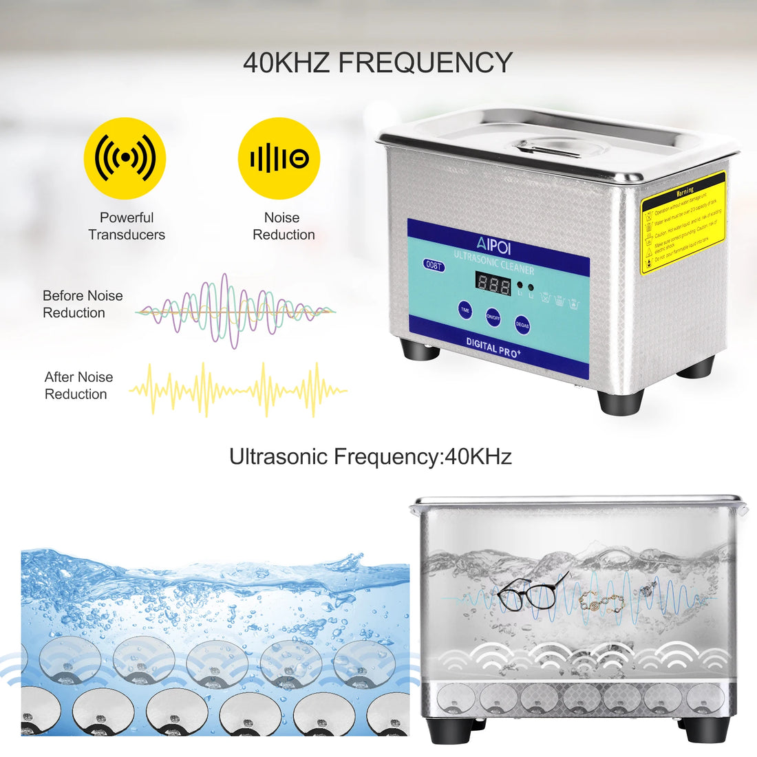 [Ships from UK ] AIPOI Ultrasonic Cleaner 800ml 2L 3.2L 6.5L 10L 15L 22L 30L Home Appliance